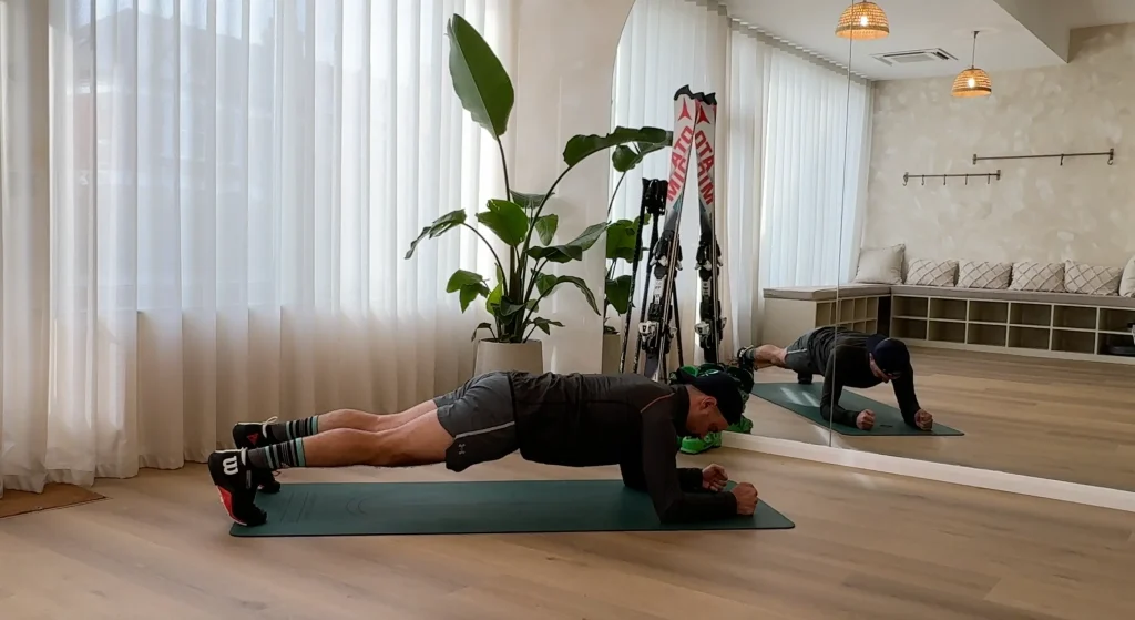 plank with weight shifts