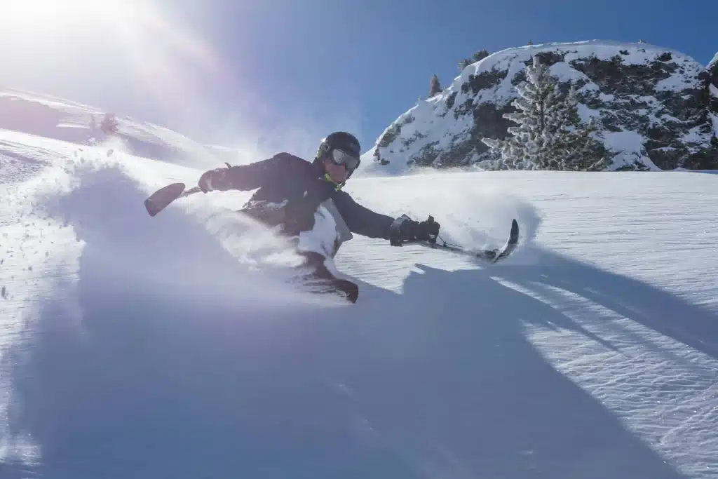 Sit skier in the French Alps