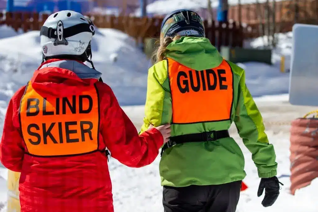 Visually-impaired skier